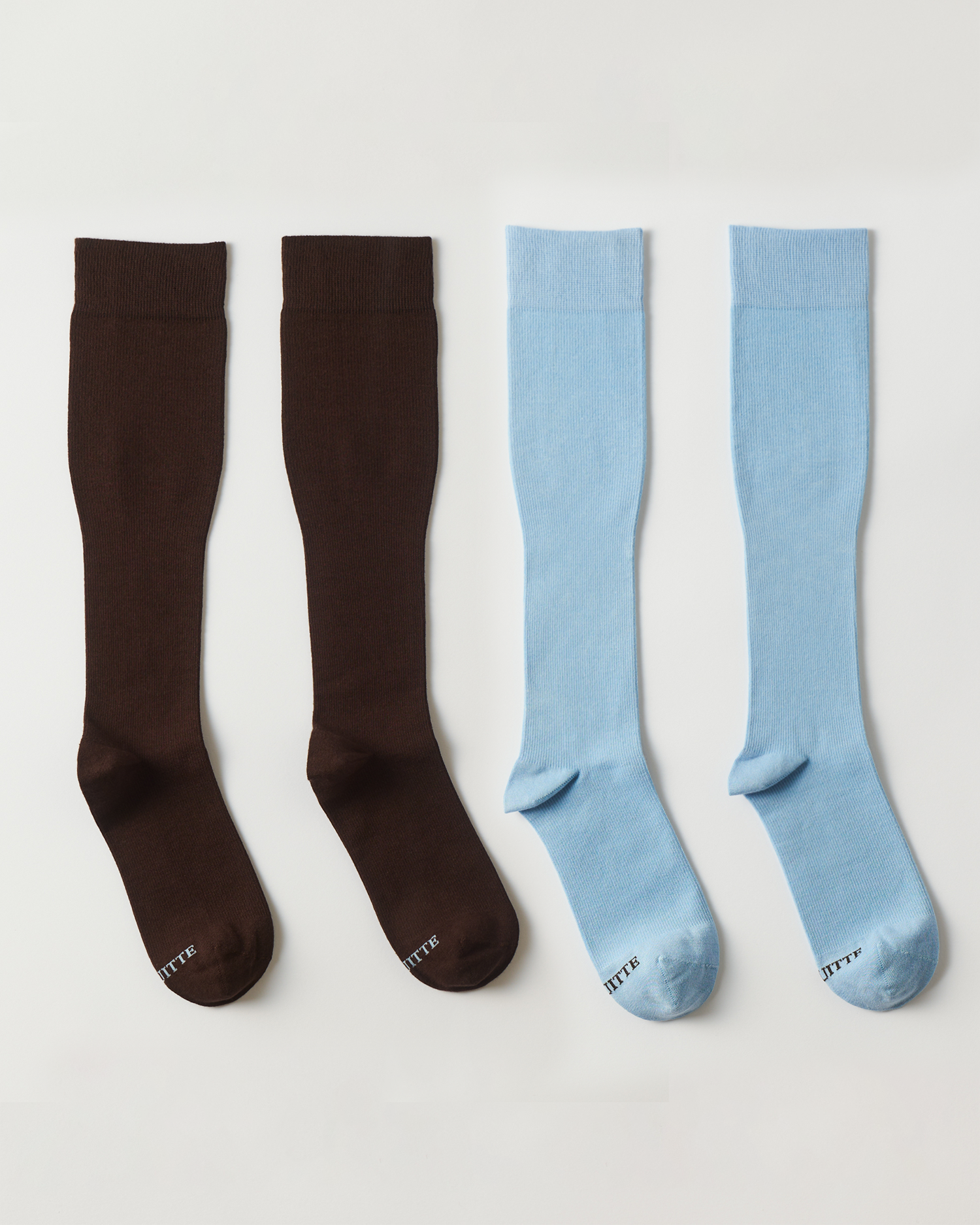 [SET] solitude socks brown & skyblue